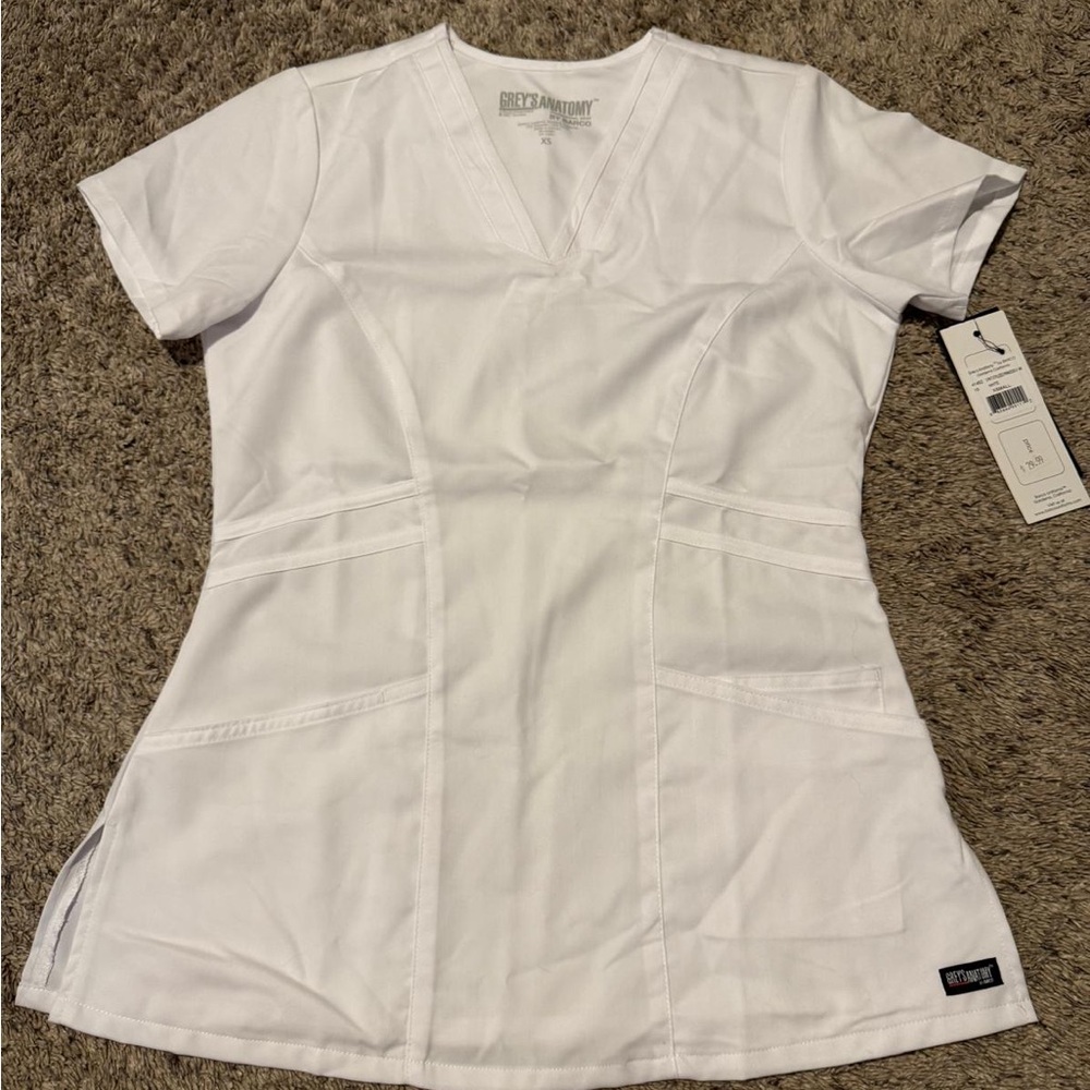 Barco Uniforms White Scrub Top